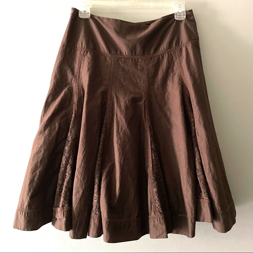 Brown Cotton and Lace Circle Skirt 4